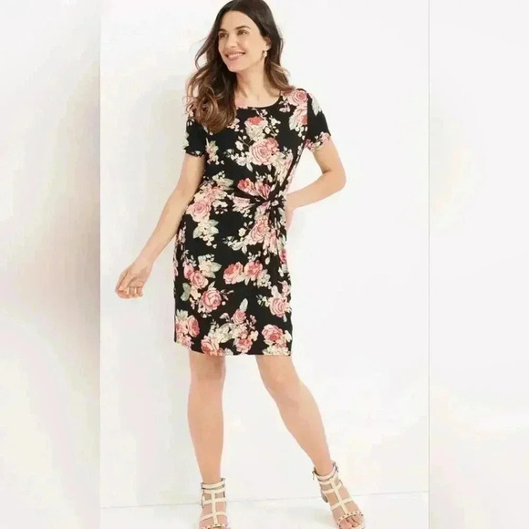 Women's twist waist knee length floral dress size 0X from Maurice 24/7 - Picture 5 of 5
